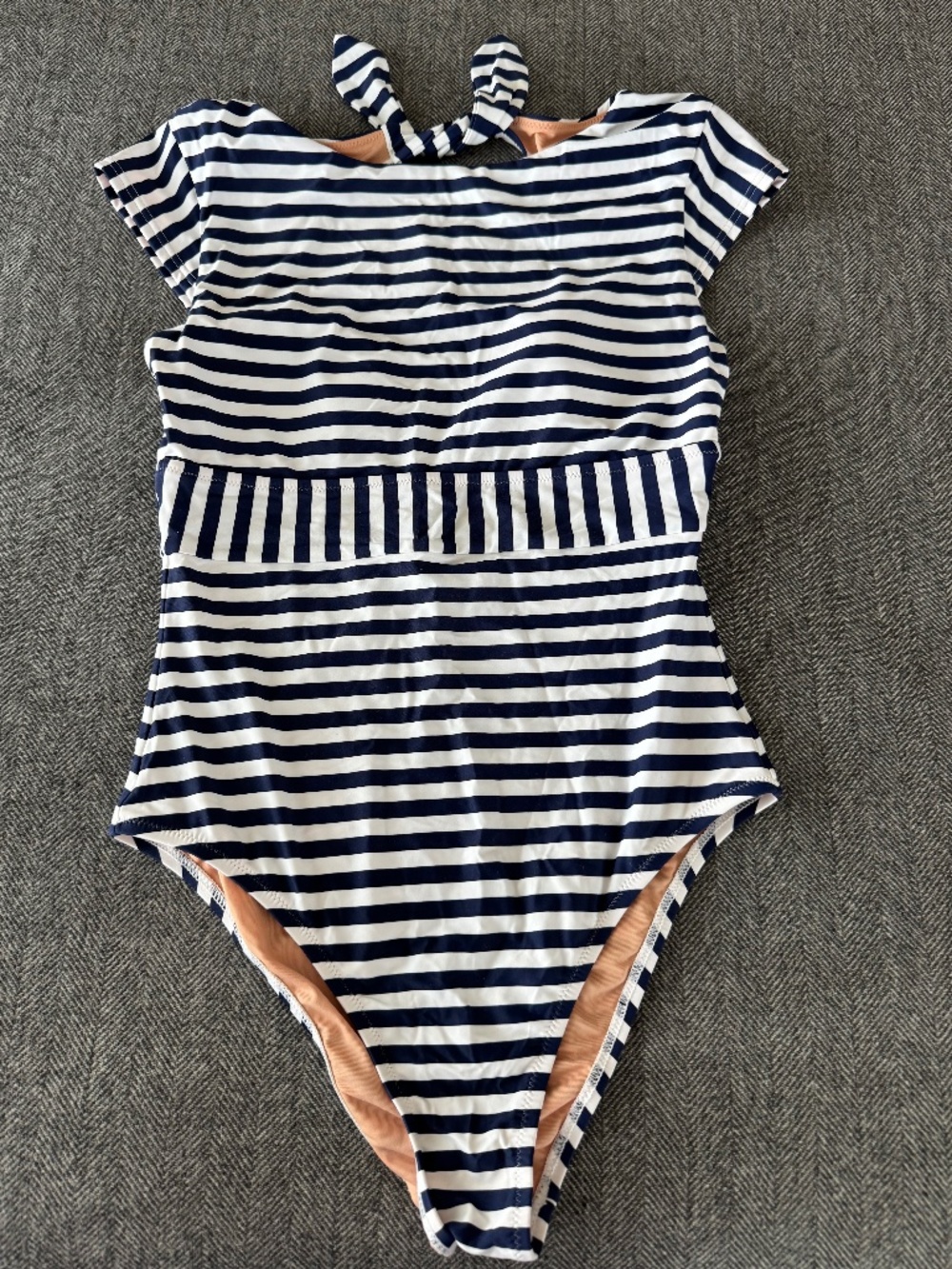 NWOT, JCREW NAVY AND WHITE ONE PIECE SWIMSUIT, SIZE 6
